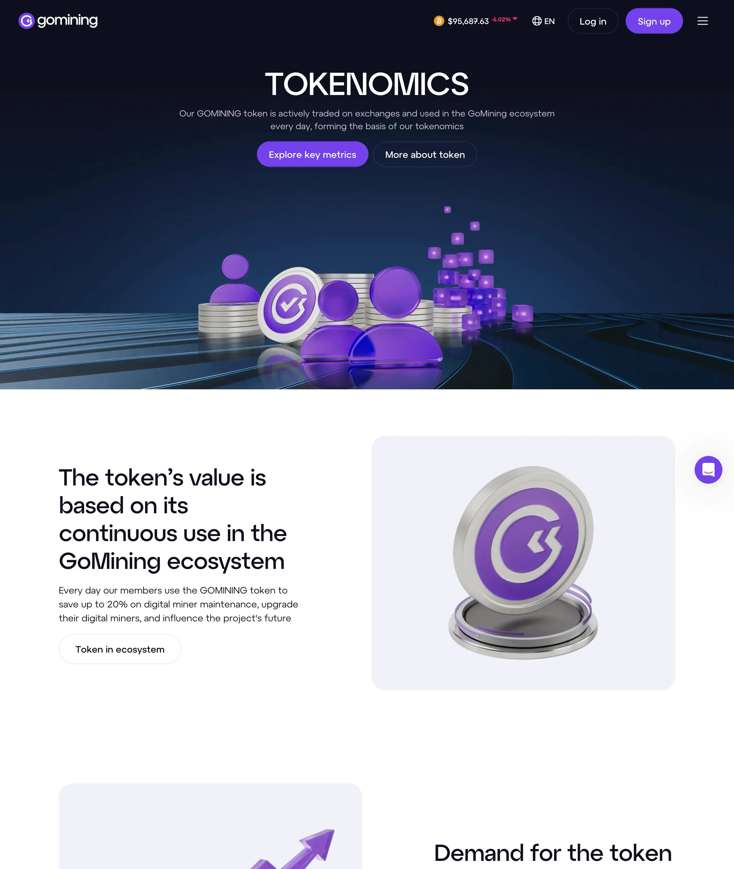 GoMining landing page (Associated with Senja Solutions)